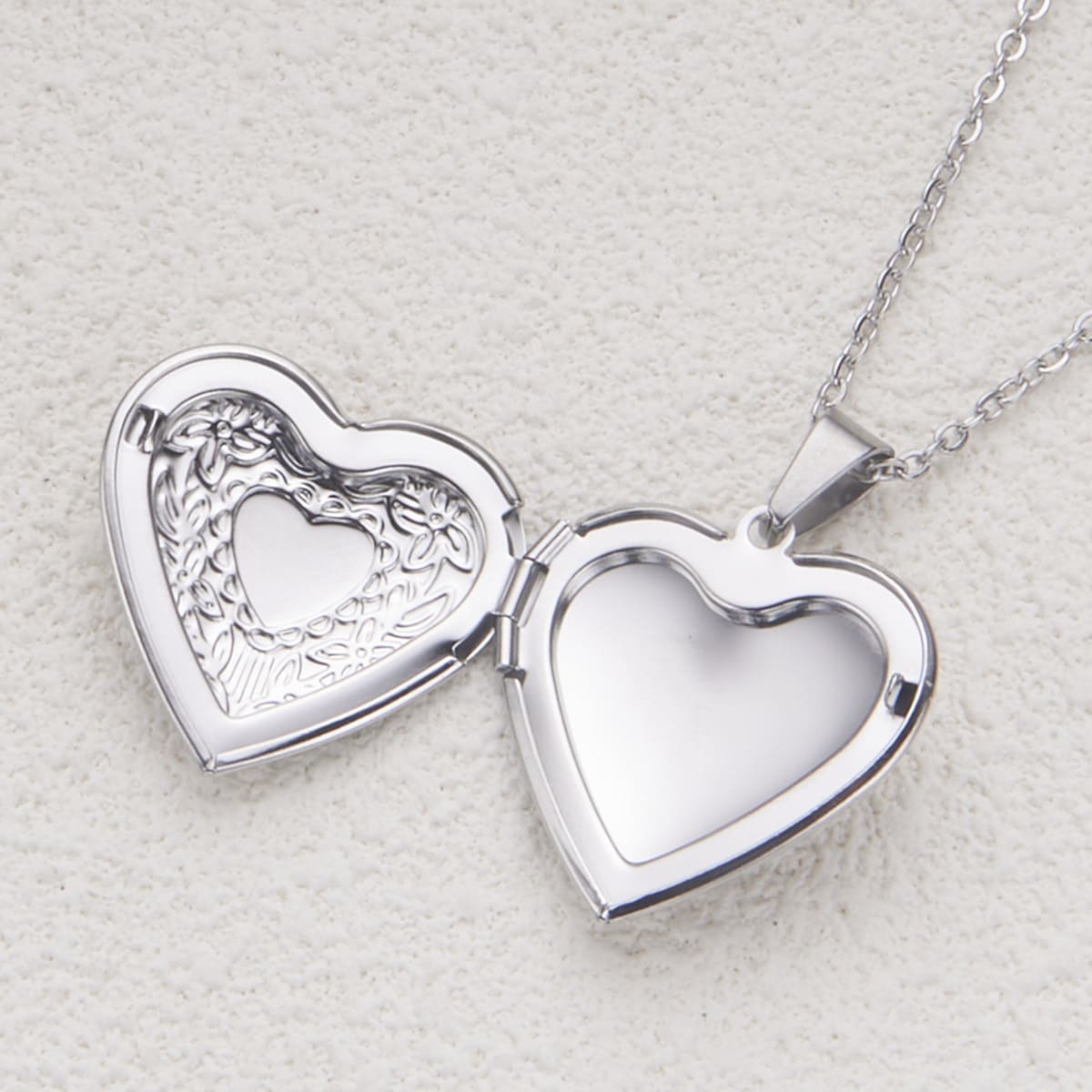 Mindfulness Necklace - Stainless Steel Heart Locket for Meditation & Custom Spiritual Gifts