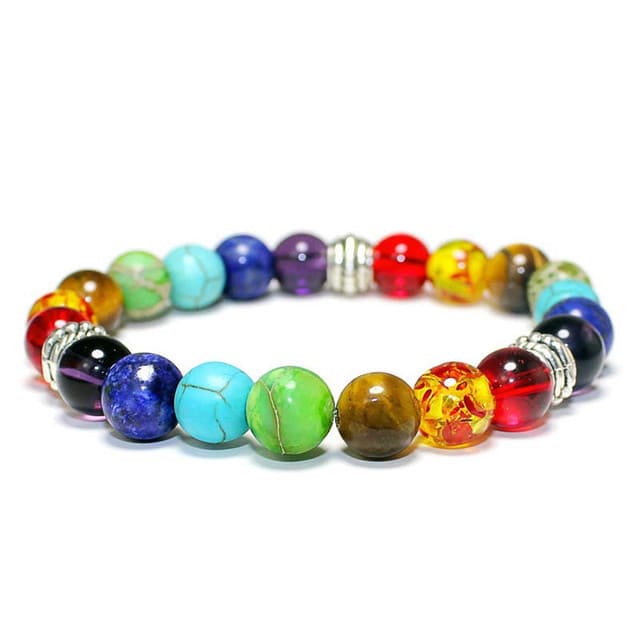 7 Chakra Energy Healing Bracelet - Natural Stone Balance for Meditation & Yoga Practice