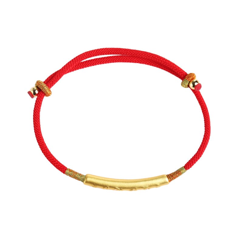 Tibetan Red String Bracelet - Buddhist Lucky Charm