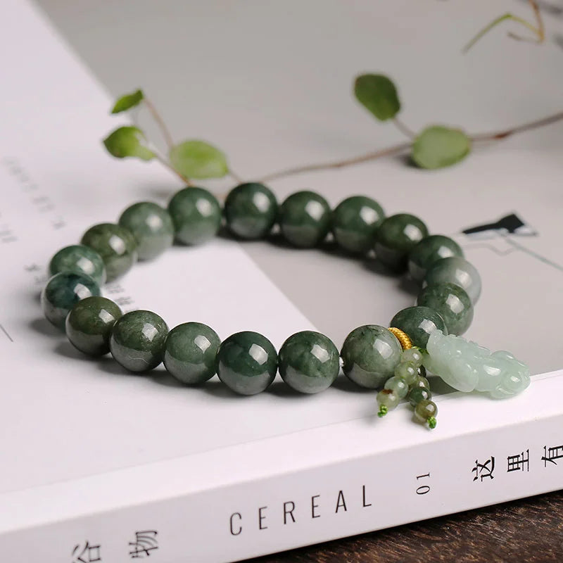 Green Jade Pixiu Bracelet – Feng Shui Wealth & Protection Charm