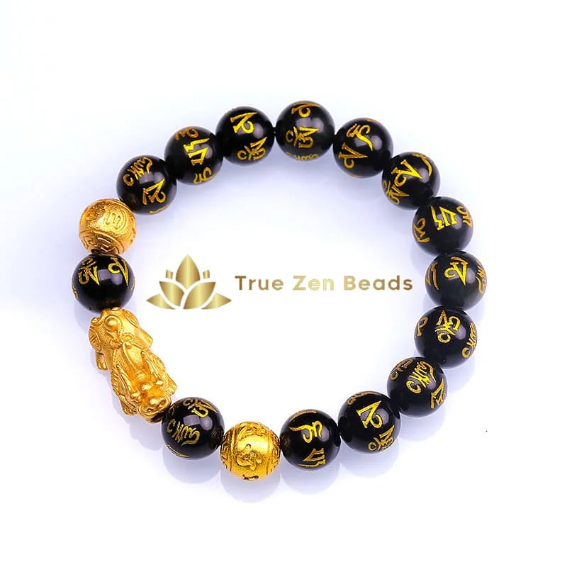 Feng Shui Bracelet - Pixiu Black Obsidian Bracelet for Wealth