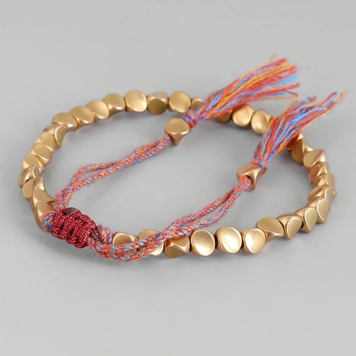 Tibetan Copper Beads Bracelet Handmade - For Healing, Strength & Protection