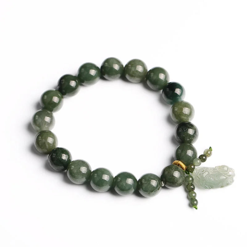 Green Jade Pixiu Bracelet – Feng Shui Wealth & Protection Charm